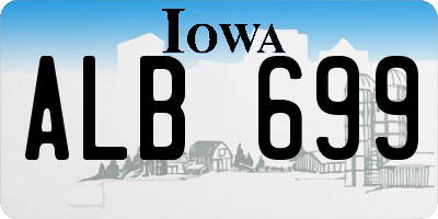 IA license plate ALB699