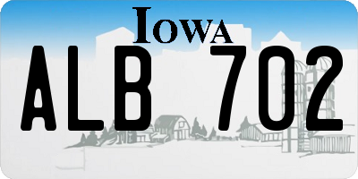IA license plate ALB702