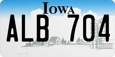 IA license plate ALB704