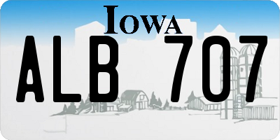 IA license plate ALB707
