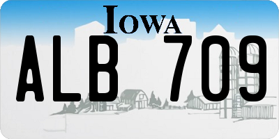 IA license plate ALB709