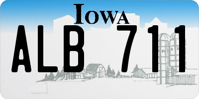 IA license plate ALB711