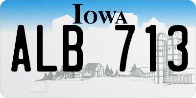 IA license plate ALB713