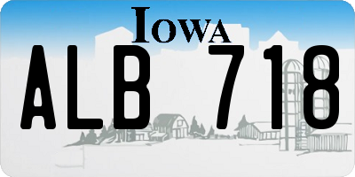 IA license plate ALB718