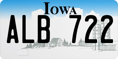 IA license plate ALB722