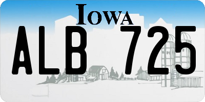 IA license plate ALB725