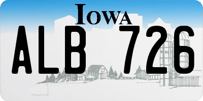 IA license plate ALB726