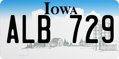 IA license plate ALB729