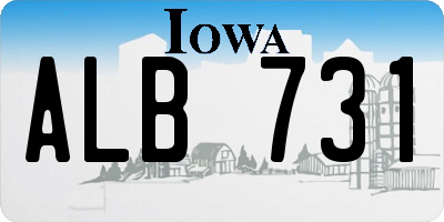IA license plate ALB731