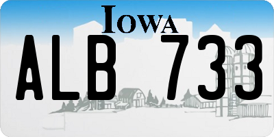 IA license plate ALB733