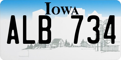 IA license plate ALB734