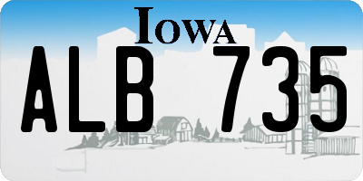IA license plate ALB735