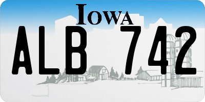 IA license plate ALB742