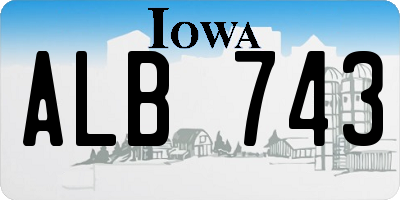 IA license plate ALB743