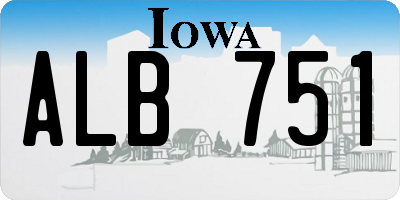 IA license plate ALB751