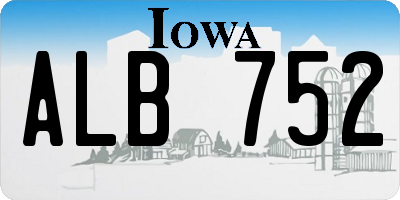 IA license plate ALB752