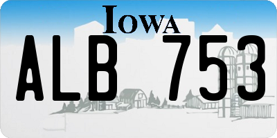 IA license plate ALB753