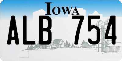 IA license plate ALB754