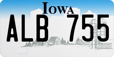 IA license plate ALB755