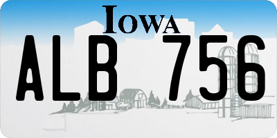 IA license plate ALB756