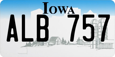 IA license plate ALB757