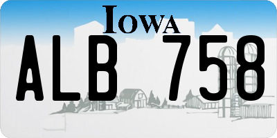 IA license plate ALB758