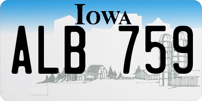 IA license plate ALB759