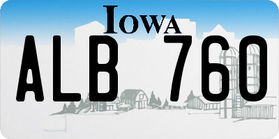 IA license plate ALB760