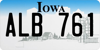 IA license plate ALB761
