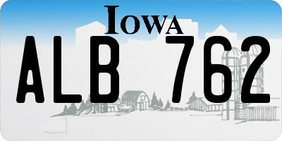 IA license plate ALB762