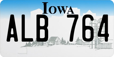 IA license plate ALB764