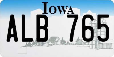 IA license plate ALB765