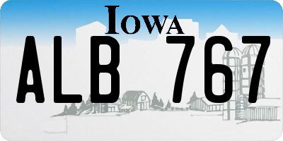 IA license plate ALB767
