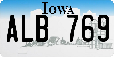 IA license plate ALB769
