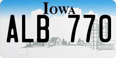 IA license plate ALB770