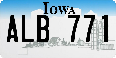 IA license plate ALB771