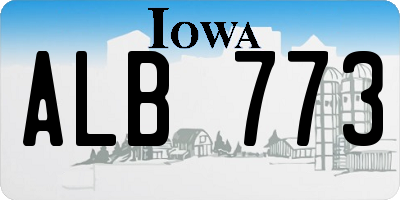 IA license plate ALB773