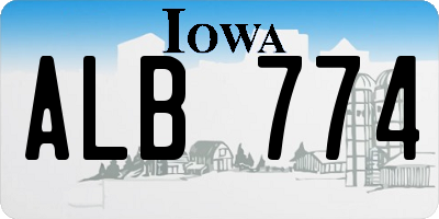 IA license plate ALB774