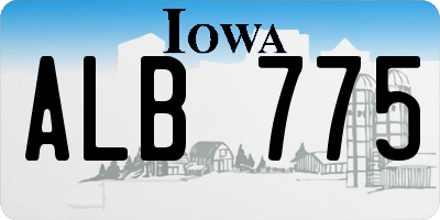 IA license plate ALB775