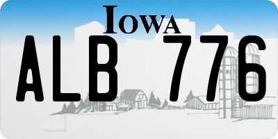 IA license plate ALB776