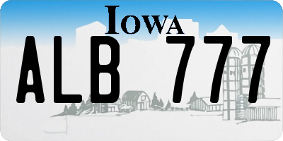 IA license plate ALB777