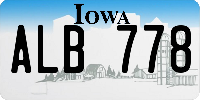 IA license plate ALB778