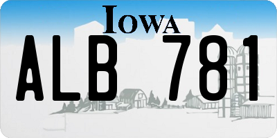 IA license plate ALB781