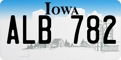 IA license plate ALB782