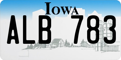 IA license plate ALB783
