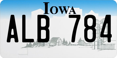 IA license plate ALB784