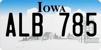 IA license plate ALB785