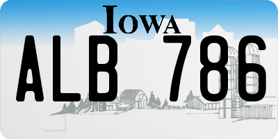 IA license plate ALB786