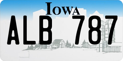 IA license plate ALB787