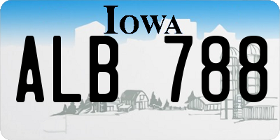 IA license plate ALB788